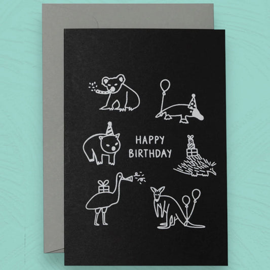 Aussie Animals Happy Birthday Card - Papilio & Flos